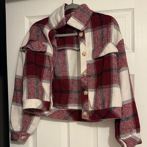 Plaid Button-Up Jacket